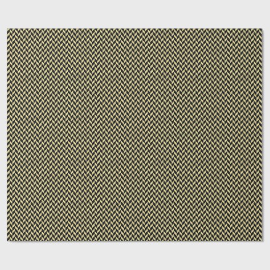 DIY Background Colr LG Faux Gold Herringbone Black Cadeaupapier (Vlak)