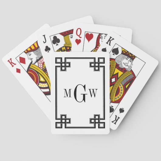 DIY Background Greek Key Fancy Black met 3I Pokerkaarten (Achterkant)