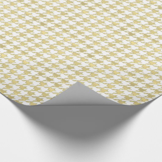 DIY Background LG Faux Gold Houndstooth Cadeaupapier (Hoek)