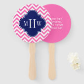 DIY Background Whirn ZigZag Blue 5c Monogram Handwaaier (Voorkant en achterkant)