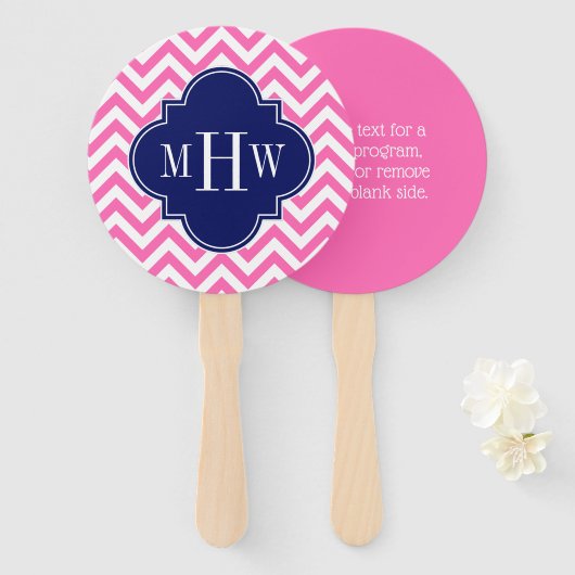 DIY Background Whirn ZigZag Blue 5c Monogram Handwaaier (Voorkant en achterkant)