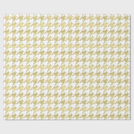 DIY Background XL Faux Gold Houndstooth Cadeaupapier (Vlak)