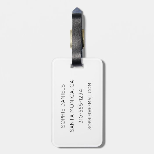 DIY BAGAGELABEL | Aangepaste tekst, naam, kleur (Achterkant verticaal)