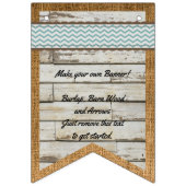 DIY Banner Schuur Hout en Burlap Achtergrond Bunti (Tweede vlag)