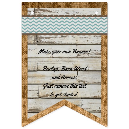 DIY Banner Schuur Hout en Burlap Achtergrond Bunti (Tweede vlag)