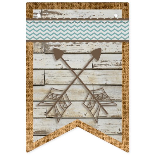 DIY Banner Schuur Hout en Burlap Achtergrond Bunti (Eerste vlag)