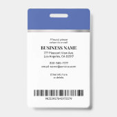 DIY Bedrijfsfoto Naam Logo Info, Silver Blue Blk Badge (Achterkant)