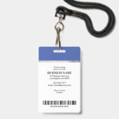 DIY Bedrijfsfoto Naam Logo Info, Silver Blue Blk Badge (Achterkant met lanyard)