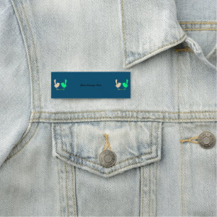 DIY-bericht, roze en groene vogels die op een tak  Naamplaatje