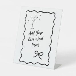 DIY Bewerkbaar Wavy Rand Teken – Uw eigen tekst to Reclamebord Met Voetstuk