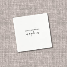 DIY bewerkbaar wit zwart bruiloft cocktail servet