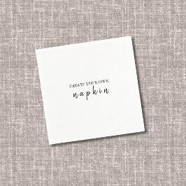 DIY bewerkbaar wit zwart bruiloft cocktail servet