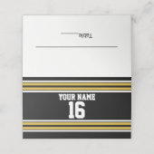 DIY BG Black Gold Team Jersey Custom Number Name Plaatskaartje (Buitenkant ongevouwen)