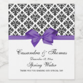 DIY BG  Black Whisasker Lila Bow Wijn Etiket (Enkel label)