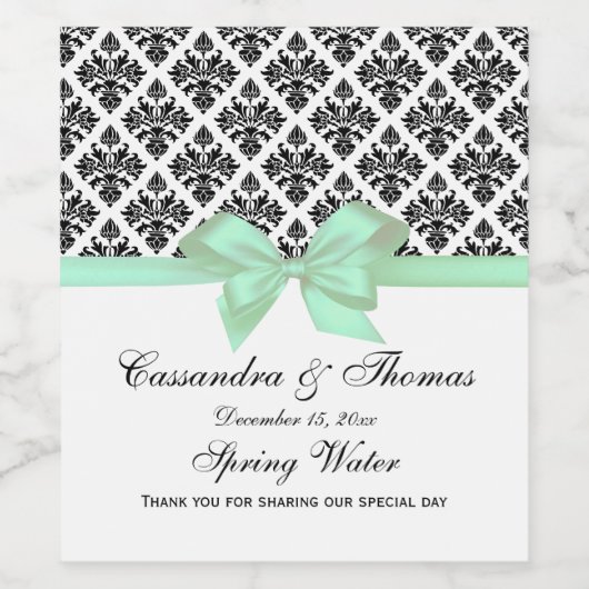 DIY BG  Black Whisasker Mint Bow Wijn Etiket (Enkel label)