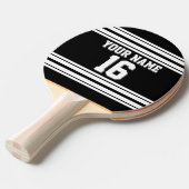 DIY BG Black White Team Jersey Custom Number Name Tafeltennisbatje (Voorkant Gekanteld)