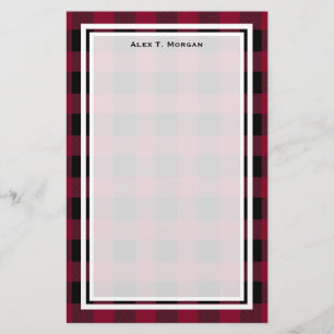 DIY BG Buffalo Pset Tartan Black Burgundy #2 Briefpapier