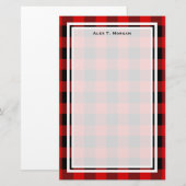 DIY BG Buffel Plaid Tartan Zwart Rood #2 Briefpapier (Voorkant / Achterkant)