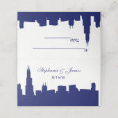DIY BG Chicago Skyline Silhouette Blue Plaatskaartje (Buitenkant ongevouwen)