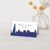 DIY BG Chicago Skyline Silhouette Blue Plaatskaartje (Voorkant)