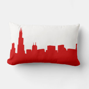 DIY BG Chicago Skyline Silhouette Red Kussen