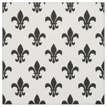 DIY BG Kleur, Zwart Fleur De Lis Sz6 Wit