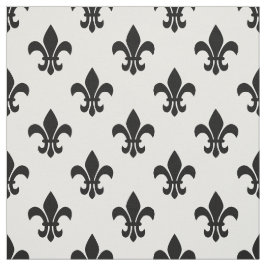 DIY BG Kleur, Zwart Fleur De Lis Sz6 Wit Stof