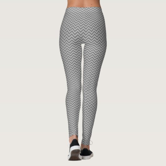 DIY BG LG Chevron ZigZag Stripe Grijs .5xOp Leggings (Achterkant)