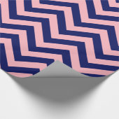 DIY BG Navy Blu Huge Chevron ZigZag Pattern Pink Cadeaupapier (Hoek)