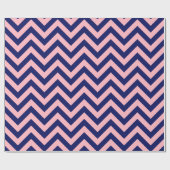 DIY BG Navy Blu Huge Chevron ZigZag Pattern Pink Cadeaupapier (Vlak)