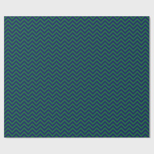 DIY BG Navy Blu LG Chevron ZigZag Pattern Dk Green Cadeaupapier (Vlak)