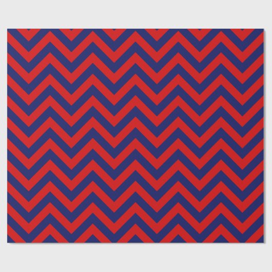 DIY BG Navy Blue Huge Chevron ZigZag Pattern Red Cadeaupapier (Vlak)