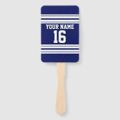 DIY BG Navy White Team Jersey Eigen nummer Handwaaier (Voorkant)