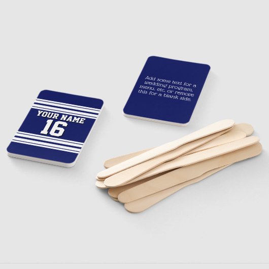 DIY BG Navy White Team Jersey Eigen nummer Handwaaier (Niet-gemonteerd)