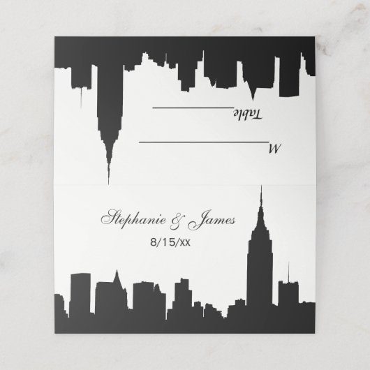 DIY BG NYC Skyline Silhouette Escort Kaarten Plaatskaartje (Buitenkant ongevouwen)