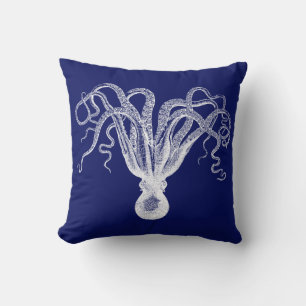 DIY BG Octopus Tekening #8 Witblauwe bg Kussen