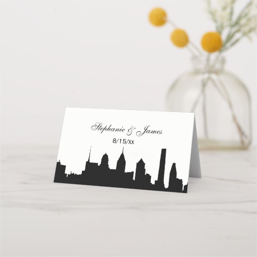 DIY BG Philadelphi Skyline Silhouette Escort Kaart Plaatskaartje (Voorkant)