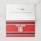 DIY BG Red Black Team Jersey Plaatskaartje (Buitenkant ongevouwen)