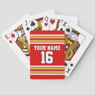 DIY BG Red Team Jersey Custom Number Pokerkaarten