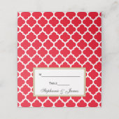 DIY BG Rode Marokkaanse Quatrefoil Plaats Escort K Plaatskaartje (Buitenkant ongevouwen)