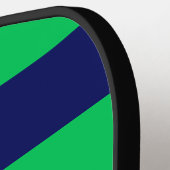 DIY BG Stripe Lijst Naam Monogram Blue SV Emerald Pickleball Paddle (Links Detail)