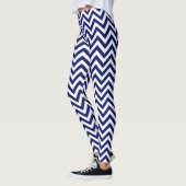 DIY BG XL Wit Chevron ZigZag Streep Navy Blauw Leggings (Links)