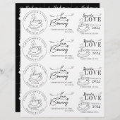 DIY Black and White Wedding Tea Bag (Voorkant / Achterkant)