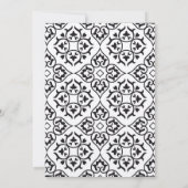 DIY Black Damask Plum Hearts Reception Kaart (Achterkant)