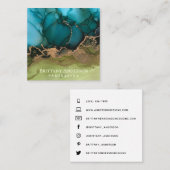 DIY Black Gold Blauwgroen groen Vierkante Visitekaartje (Voorkant / Achterkant)