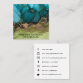 DIY Black Gold Blue Vierkante Visitekaartje (Voorkant / Achterkant)