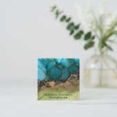 DIY Black Gold Blue Vierkante Visitekaartje (Staand voorkant)