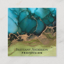 DIY Black Gold Blue Vierkante Visitekaartje