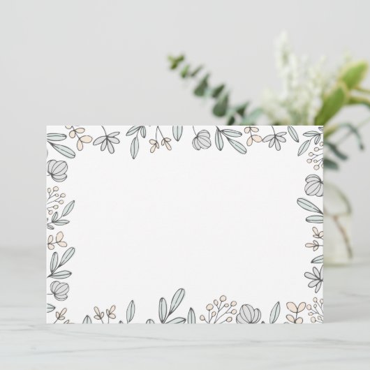 DIY Blank, fijn Floral ontwerp Kaart (Staand voorkant)