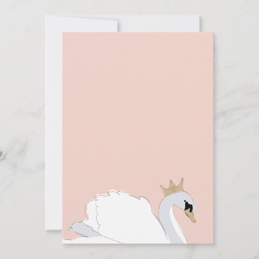 DIY Blank Swan Princess Party Kaart (Voorkant)